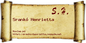 Srankó Henrietta névjegykártya
