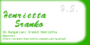 henrietta sranko business card